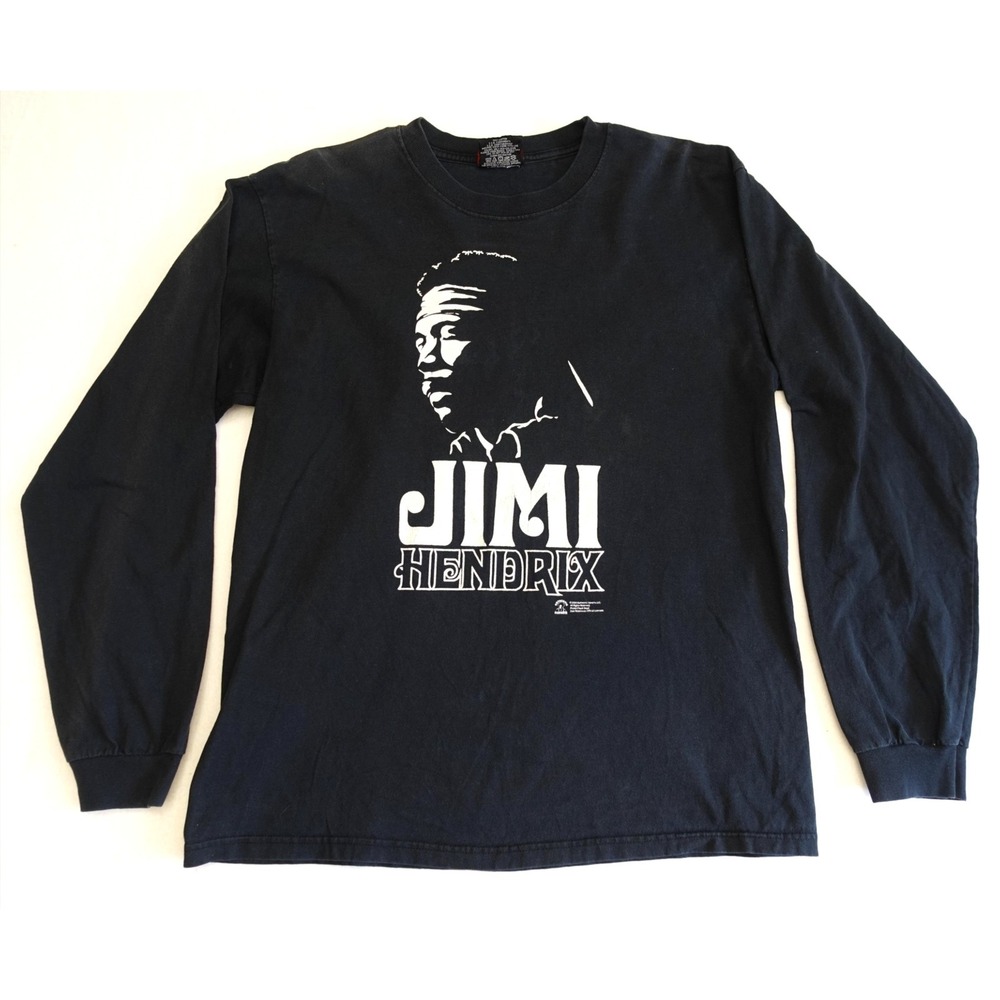 Zion Rootswear Shirt Mens L Black Jimi Hendrix Long Sleeve Graphic Rock Band